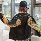 Embroidery Wing Zip Jacket