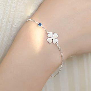 925 Sterling Silver Clover Bracelet 1 Pc - Clover Bracelet - One Size