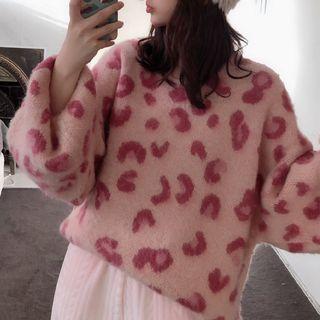 Leopard Print Mohair Sweater