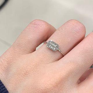 Stainless Steel Good Luck Lettering Ring