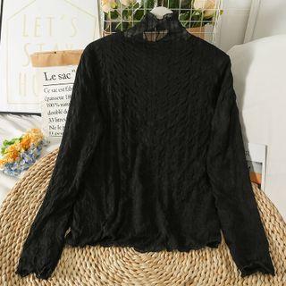 Fleece-lined High-neck Slim Top