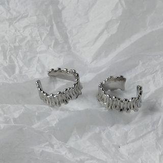 Irregular Alloy Cuff Earring B-702 - 1 Pair - Silver - One Size
