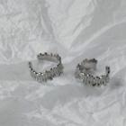 Irregular Alloy Cuff Earring B-702 - 1 Pair - Silver - One Size