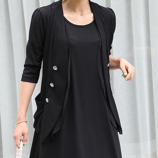 Button-trim Sheer Jacket