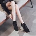 Adhesive Strap Pointed Stiletto Heel Ankle Boots