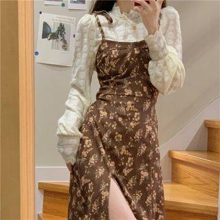 Lace Blouse / Spaghetti Strap Dress