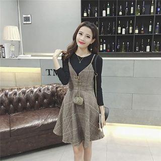 Set: Top + Plaid Dress