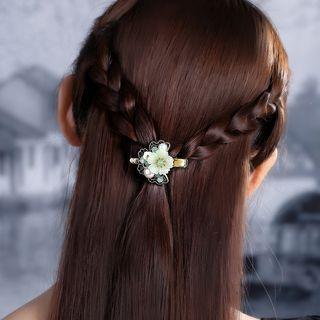 Rhinestone Flower Beaded Hair Clip