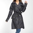 Double Breasted Hooded Raincoat