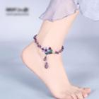 Retro Faux Crystal Flower Anklet