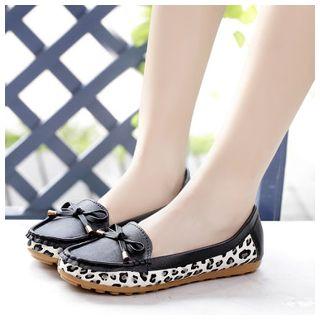 Leopard Bow Loafers