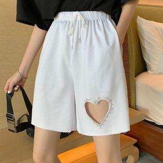 High-waist Heart Cutout Shorts