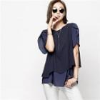 Petal-sleeve Layered Blouse