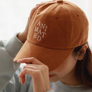 Letter-embroidered Napped Baseball Cap
