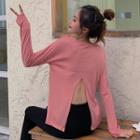 Back Slit Long-sleeve T-shirt