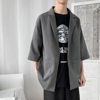 Elbow-sleeve Plain Jacket