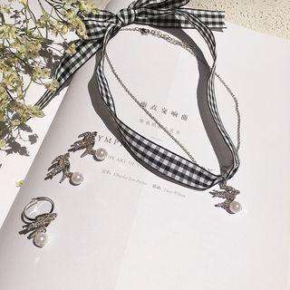 Faux Pearl Earrings / Necklace / Ring