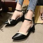 Two-tone Ankle-strap Pumps