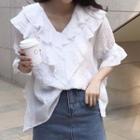 Reffle V-neck Blouse