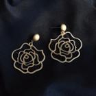 Rose Earring 1 Pair - Steel Needle - Gold - One Size