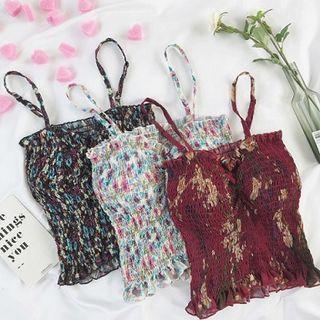 Floral Tube Halter Tank