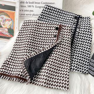 Pattern Mini Fitted Skirt