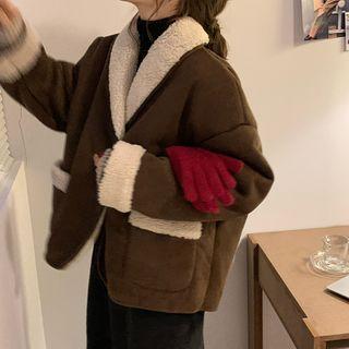 Fleece-lined Notch Lapel Jacket
