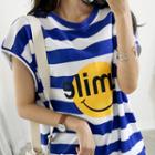 Smile Emoji Stripe T-shirt Dress