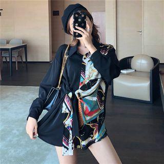 Print Strap Long-sleeve Shirt