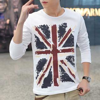 Union Jack Print Long-sleeve T-shirt
