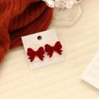 Bow Stud Earring Stud Earring - 1 Pair - Red & White - One Size