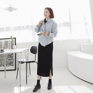 Button-side Shirred Shirt