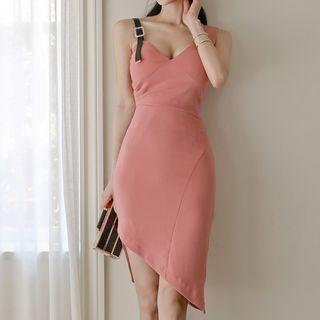 Irregular Hem Sleeveless Bodycon Dress