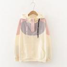 Color Panel Hoodie Almond - One Size