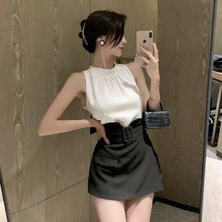 Sleeveless Top / Mini A-line Skort / Set