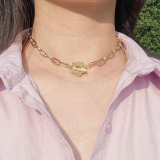 Alloy Flower Choker 1 Pc - As Shown In Figure - One Size