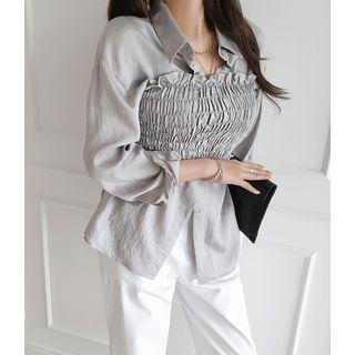 Set: Dip-back Shirt + Smocked Tube Top