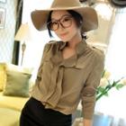 Mandarin-collar Blouse