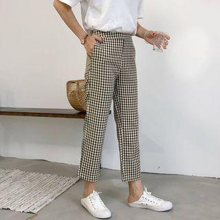 Check Straight Fit Jeans