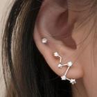 Rhinestone Star Earring 1 Pair - Earring Backs - Silver - One Size