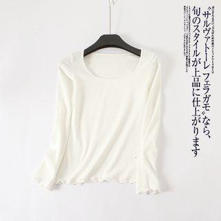 Square-neck Long-sleeve Dance Top