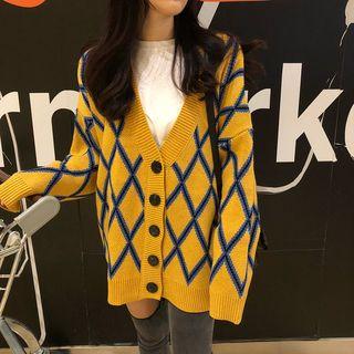 Patterned Cardigan / Midi Knit Skirt