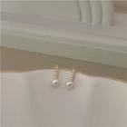 Rhinestone Faux Pearl Dangle Earring 1 Pair - S925silver Earrings - One Size