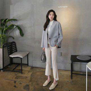 Single-button Dual Pocket Jacket