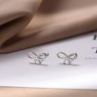925 Sterling Silver Bow Earring R623 - Bow - Silver - One Size