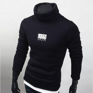 Turtle-neck Layered-hem T-shirt