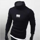 Turtle-neck Layered-hem T-shirt