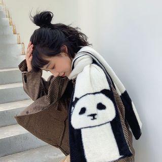 Panda Printed Scarf As Figure - One Size