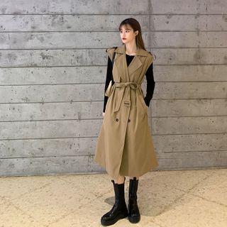 Long-sleeve Knit Top / Long Cargo Vest