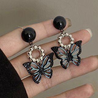 Butterfly Alloy Dangle Earring 1 Pair - Earring - Black - One Size